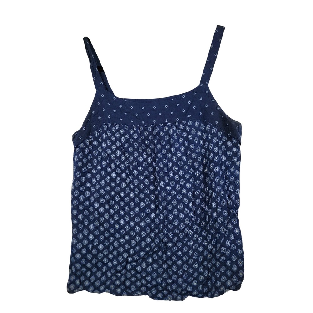 Gap Womens Blue Geometric Tile Print Rayon Camisole Tank Top Sz M